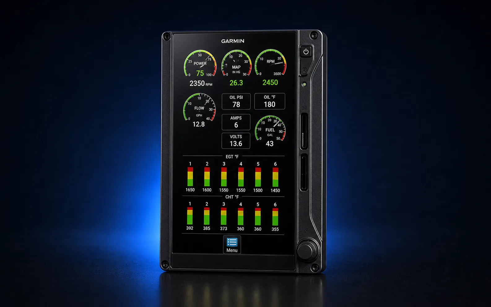 Garmin EIS TXi-style engine indication display
